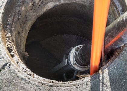 Image of a main line sewer clog